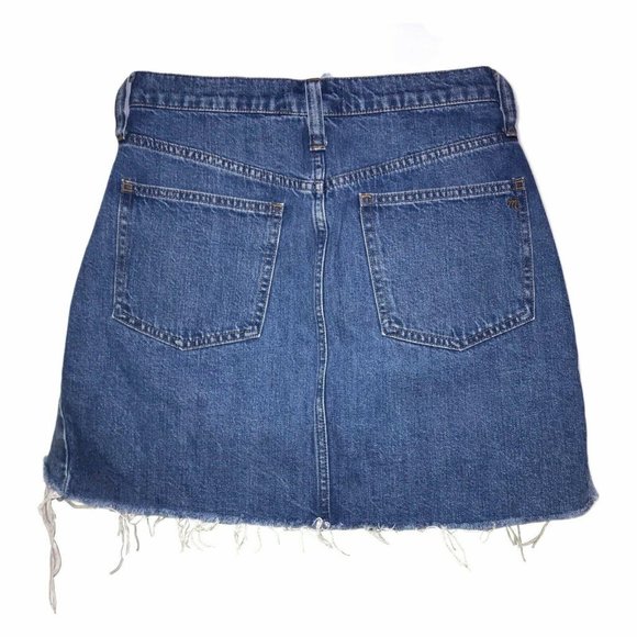 Madewell Patchwork Frayed Distressed Skirt 31 - Picture 8 of 10